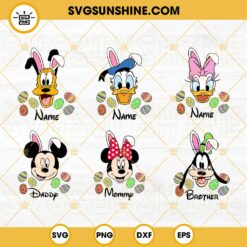 Disney Family Easter Bunny SVG Bundle, Easter Mouse Ears SVG, Disney Easter  Mickey Friends SVG PNG DXF EPS