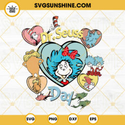 Dr Seuss Day Hearts SVG, Read Across America Day SVG, Miss Thing SVG, Cat In The Hat SVG, The Lorax SVG
