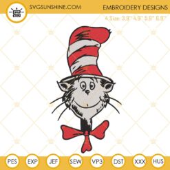 Dr Seuss The Cat In The Hat Machine Embroidery Design Files