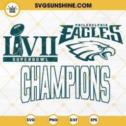 Philadelphia Eagles Champions Super Bowl 2023 SVG PNG DXF EPS Cut Files For Cricut Silhouette