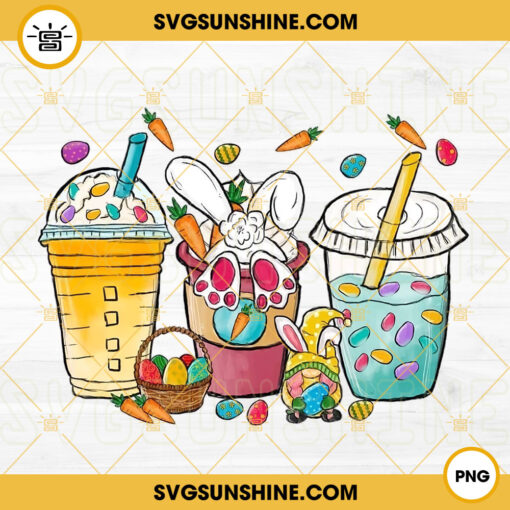 Easter Coffee Cup PNG, Gnomes Bunny PNG, Happy Easter Day Coffee PNG Digital Download