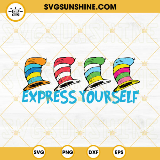 Express Yourself SVG, Dr Seuss Hat SVG, The Thing SVG, Cat In The Hat SVG PNG DXF EPS Files