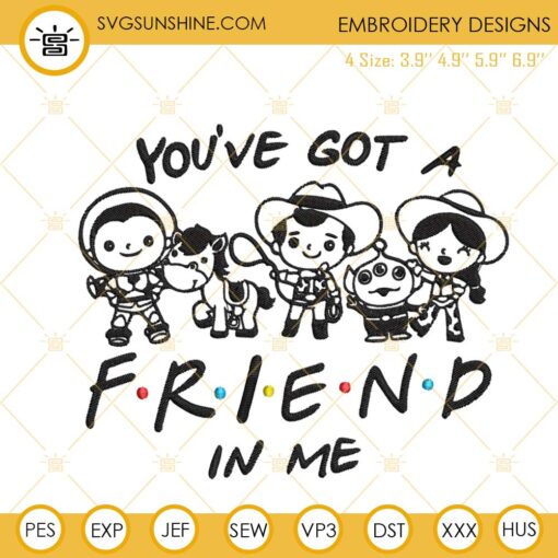 You've Got A Friend In Me Embroidery Designs, Toy Story Embroidery Files