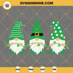 Three Gnomies St Patricks Day SVG, Gnome St Patricks Day SVG, Lucky Gnome SVG Files For Cricut