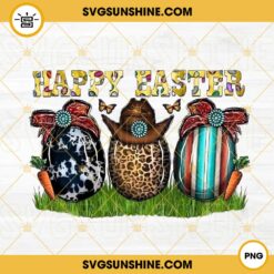 Happy Easter Western PNG, Leopard Print PNG, Cowboy Eggs PNG, Western Eggs PNG Digital Download
