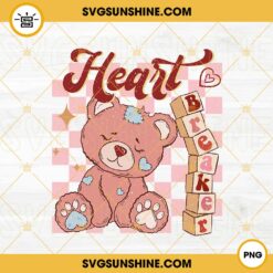 Heart Breaker PNG, Valentines Teddy Bear PNG, Valentine’s Day PNG Sublimation