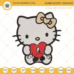 Hello Kitty Bad Bunny Heart Embroidery Designs