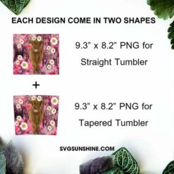 Highland Cow Daisy 20oz Tumbler Wrap, Leopard Pink Background Tumbler Design PNG