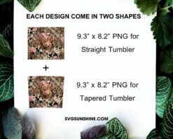 Highland Cow Flower 20oz Skinny Tumbler Wrap, Leopard Cowhide Tumbler Design File