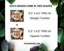 Highland Cow Mom Sunflower 20oz Tumbler Wrap, Western Mama Heifer Tumbler PNG Sublimation Design