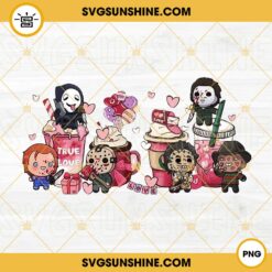 Horror Valentine Coffee Cups PNG, Ghostface PNG, Horror Characters PNG, Latte Coffee Love PNG Digital Download