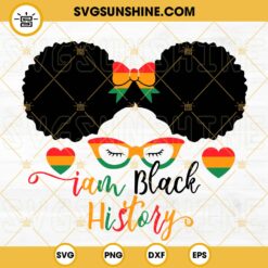 I Am Black History Girl SVG, Black Girl SVG, Curly Hair Ribbon SVG, African American SVG