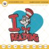 I Love Reading Embroidery Designs, Dr Seuss Embroidery Files