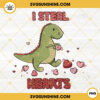 I Steal Hearts PNG, Dinosaur T Rex Valentines Day PNG Digital Download
