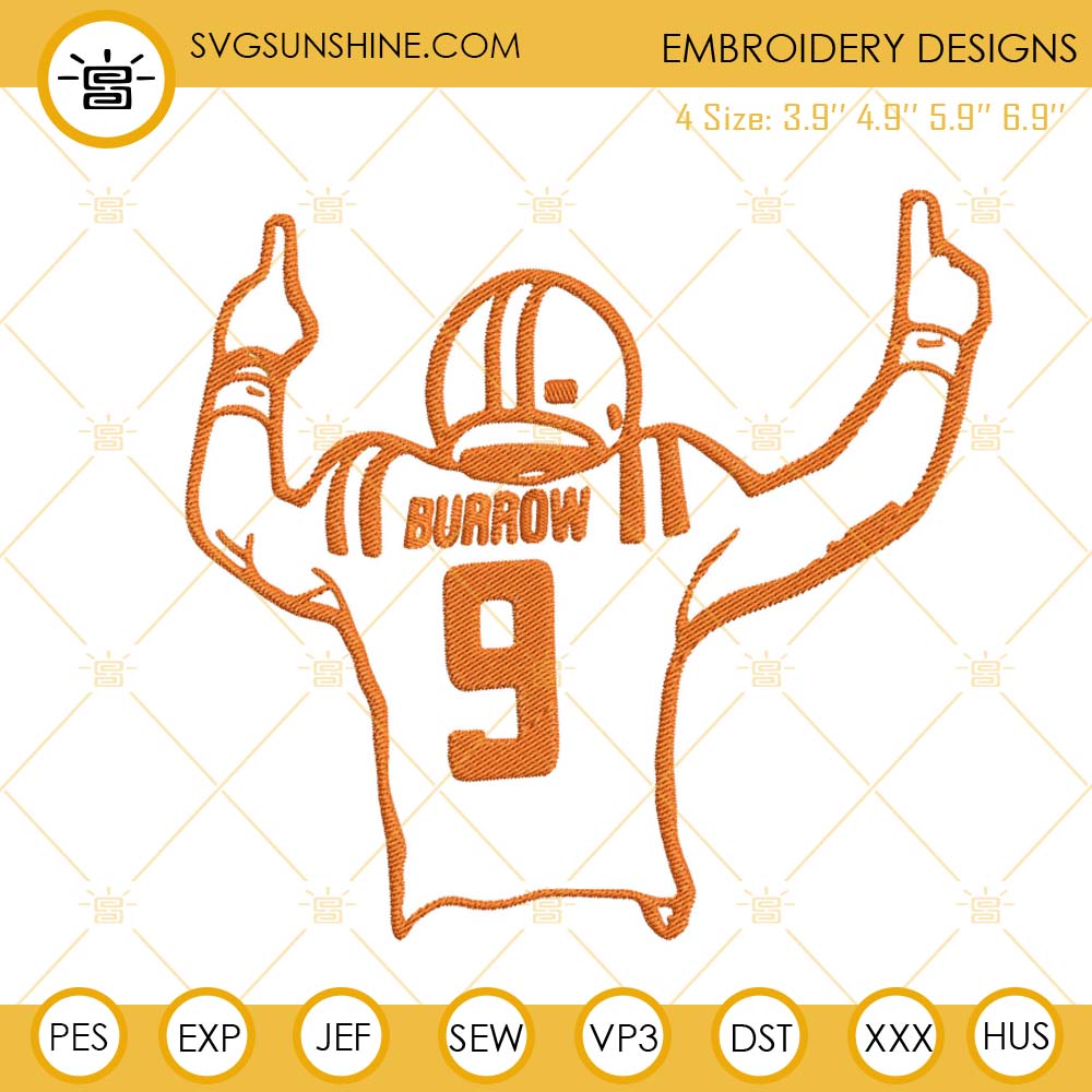 Joe Burrow Smoking Cigar Embroidery, NFL Cincinnati Bengals Embroidery,  American Football Embroidery, Embroidery Design File