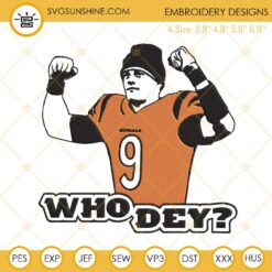 Who Dey Tiger Bengals Embroidery Design Files