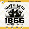 Juneteenth 1865 Free Ish SVG, Raised Fist SVG, Celebrate Black History SVG, Black Power SVG PNG DXF EPS