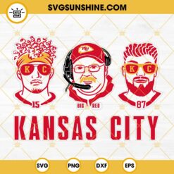 Kansas City SVG, Mahomes SVG, Travis Kelce SVG, Andy Reid SVG, Chiefs Football SVG PNG DXF EPS