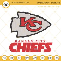 Kansas City Chiefs Embroidery Files, Chiefs Logo Embroidery Designs