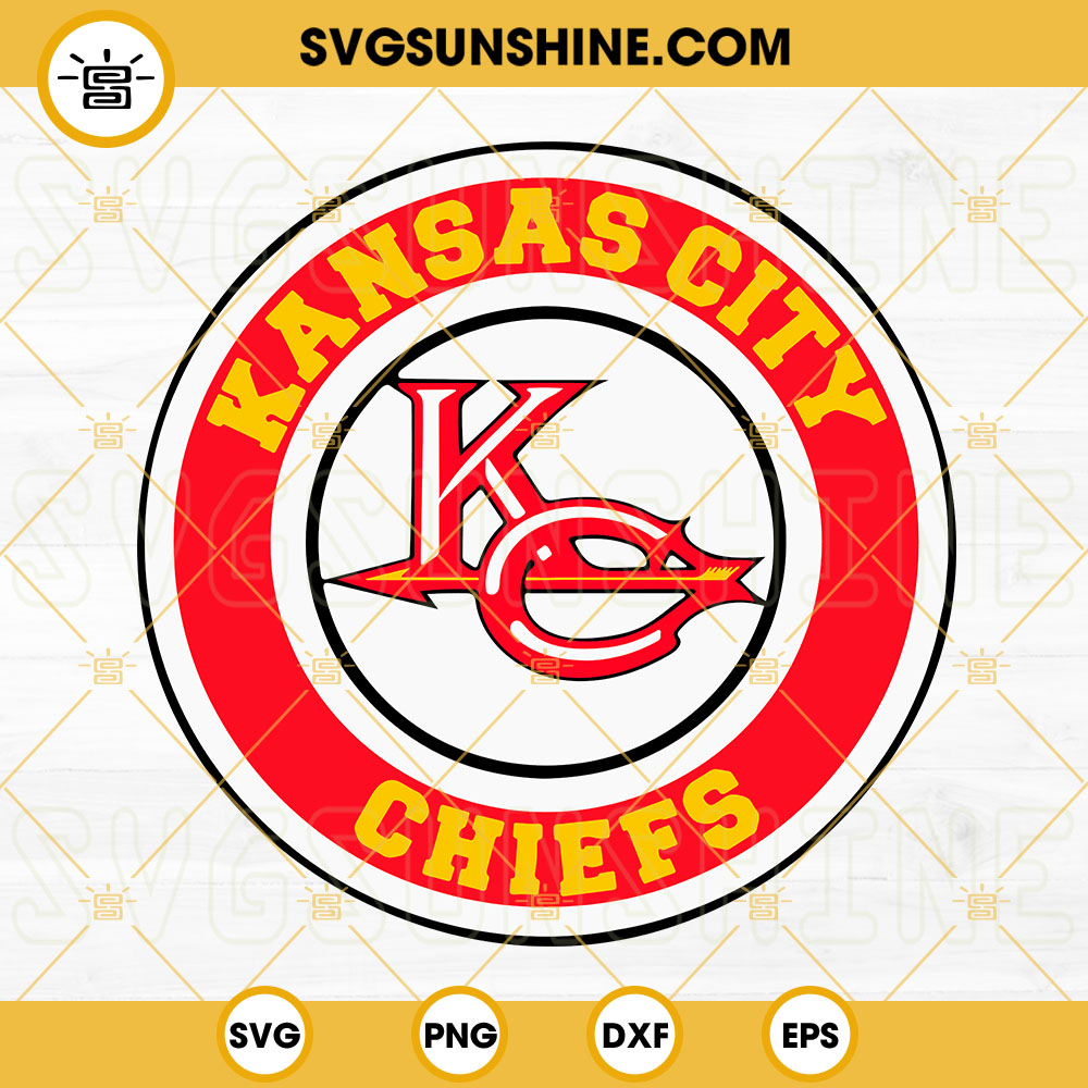 Kansas City Chiefs Circle Logo SVG, Chiefs SVG, American Football Team SVG PNG DXF EPS