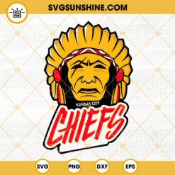 Kansas City Chiefs Native SVG, KC Headdress SVG, Indian Chief SVG, Kansas City Football SVG Digital Download