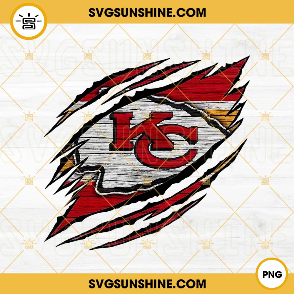 Kansas City Chiefs Logo SVG, Kansas City Leopard Ripped Claw SVG, KC Chiefs  Heart SVG