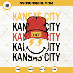 Kansas City Chiefs Smiley Face Beanie SVG, Kansas City Football SVG PNG DXF EPS Digital File