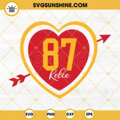 Kelce 87 Heart SVG, Travis Kelce SVG, Kansas City Chiefs Valentine SVG