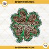 Leopard Four Leaf Clover PNG, Shamrock PNG, Lucky Gemstone PNG, St Patricks Day Western PNG Sublimation