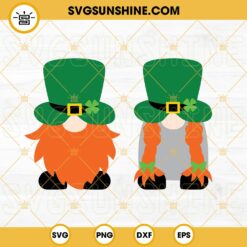 Leprechaun Gnome Couple SVG, Lucky Gnomes SVG, Cute St Patricks Day SVG PNG DXF EPS Digital File