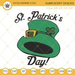 Leprechaun Hat St Patricks Day Embroidery Design File Download