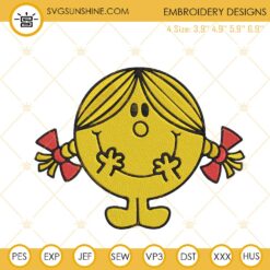 Little Miss Embroidery Design File Instant Download