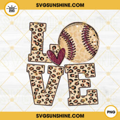 Love Baseball Leopard PNG, Baseball Love PNG Digital Download