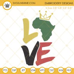 Love Africa Embroidery Design, Black History Embroidery File