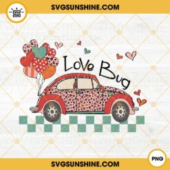 Love Bug PNG, Valentine Car PNG, Retro Valentine's Day PNG Sublimation Designs