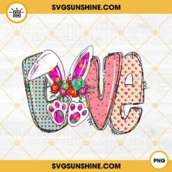Love Easter Bunny PNG, Bunny Floral PNG, Cute Easter Day PNG Designs Download