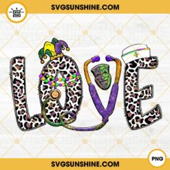 Love Mardi Gras Stethoscope PNG, Leopard Nurse PNG, Louisiana Carnival PNG Digital File