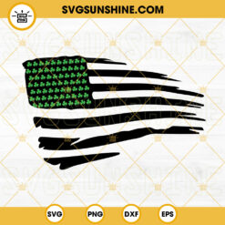Lucky Clover American Flag SVG, American Irish SVG, Shamrock US Flag SVG, St Patricks Day USA Flag SVG PNG DXF EPS
