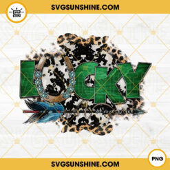 Lucky Western PNG, Leopard Cowhide PNG, St Patricks Day PNG Sublimation Digital Download