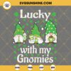 Lucky With My Gnomies SVG, Ireland Irish Gnomes SVG, St Pattys Day SVG PNG DXF EPS Design Files