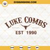 Luke Combs EST 1990 SVG, Western Bull Skull SVG, Country Music SVG PNG DXF EPS Design