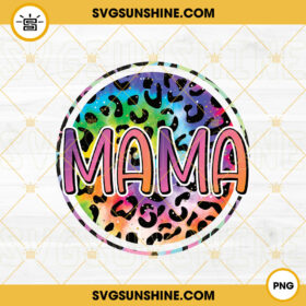 Mama Leopard Circle Png Mom Life Png Mother S Day Png Sublimation Design