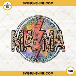 Mama Lightning Bolt Distressed Leopard Circle PNG, Cheetah Mom PNG, Mother's Day PNG File