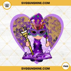 Mardi Gras Gnome Heart PNG, Louisiana Carnival PNG, Fat Tuesday New Orleans PNG