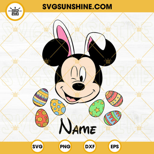 Mickey Easter Bunny SVG, Easter Eggs SVG, Disney Easter SVG PNG DXF EPS Files