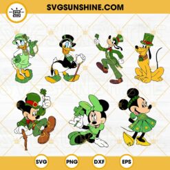Happy St Patricks Day Daisy SVG, Daisy Duck Leprechaun SVG, Shamrock SVG PNG DXF EPS Files