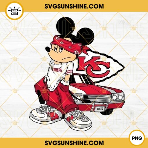 Mickey Kansas City Chiefs Gangster PNG, Chiefs Fan PNG, Football Team PNG Sublimation