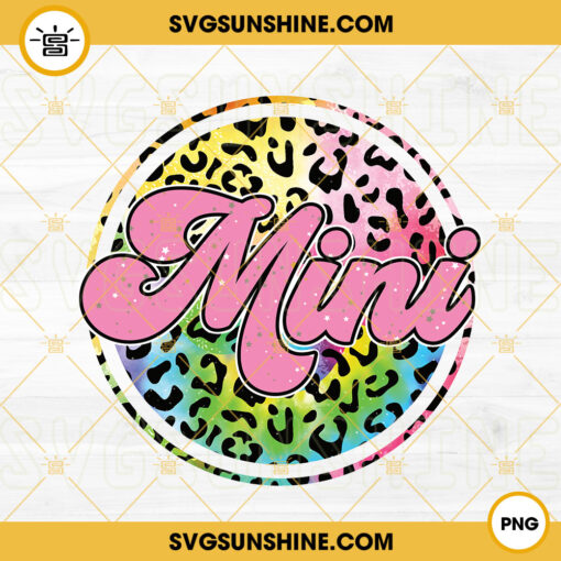 Mini Leopard Circle PNG, Retro Mini PNG, Kids PNG, Mom Life PNG Sublimation Designs