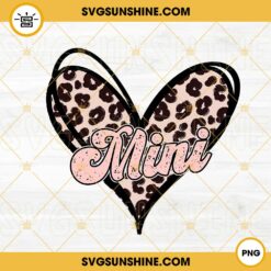 Mini Leopard Heart PNG, Daughter PNG, Daughter And Mother PNG Digital Download