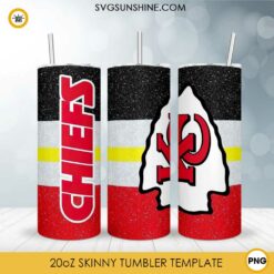 Kansas City Chiefs Tumbler Wrap PNG Sublimation, NFL Football Team 20oz Skinny Tumbler Design
